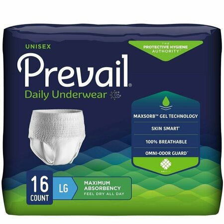 PREVAIL Maximum Absorbent Underwear, Large, 16PK PVS-513